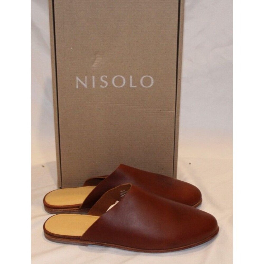 Nisolo‎ Lima Slip On BRANDY Leather Mules Flats Women’s Minimalist Casual NIB